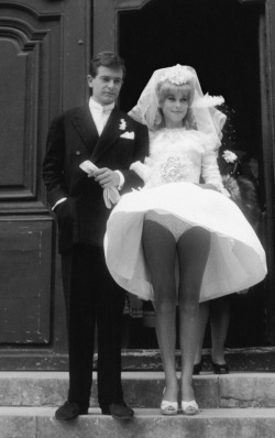 Catherine Deneuve & David Bailey on their Wedding Day.