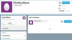 kyuclam:  Kyuhyun created a list on twitter called “most-liked”
