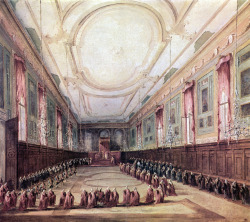 speciesbarocus:  Francesco Guardi - Pope Pius VI receives the