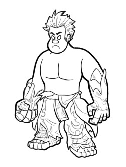 Ralph from Wreck-It Ralph dressed like Asura from Asura’s