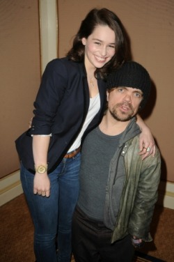 ned-starks-bastard-blog:  Emilia Clark and Peter Dinklage 