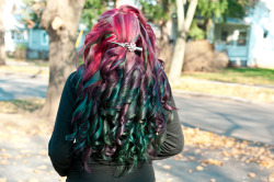 lovelydyedlocks:  hairbylizzy:  Curled my Christmas hair for