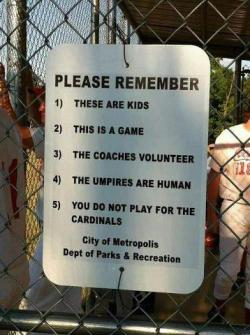 That’s a damn fine sign (at a Little League ball park)