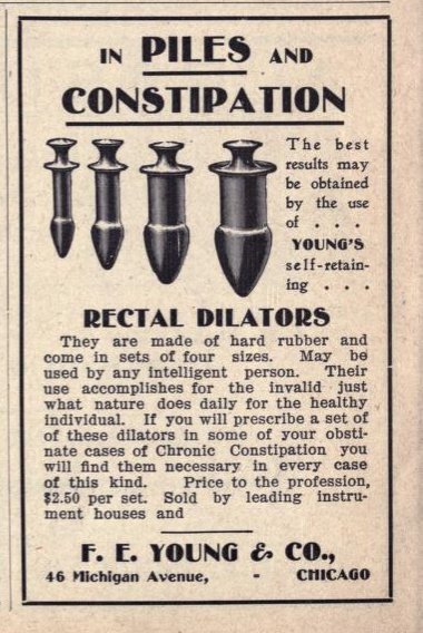 Old add for “rectal dilators”. Bondage and fetish images @  Art of Bondage