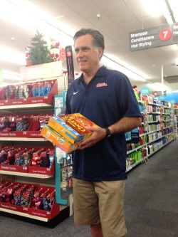 daanielleey:  funkies:  is mitt working at walmart now  Psh no..