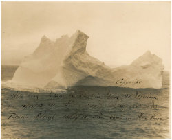  A rare black and white photo of the iceberg that is believed