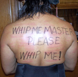 “Whip me Master. Please Whip Me!”