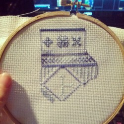 Been at this since yesterday; my first cross-stitch. This is