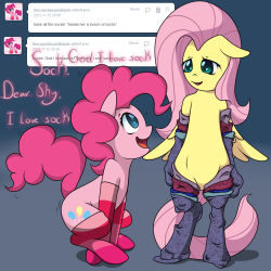 ask-justshy:  The Cupcakes Pinkie Pie: Have all the socks! *hands