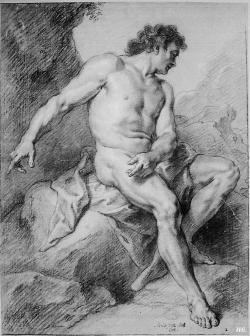 hadrian6:  Academic male nude study. Charles De La Fosse. 1636-1716.