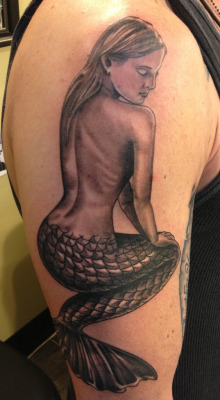 fuckyeahtattoos:  My Mermaid.  A design I created brought to