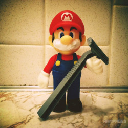justinrampage:  Mario gets prepared for the end of Movember.