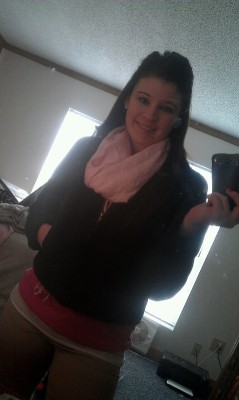 Before work today (: oh and my new hair (: