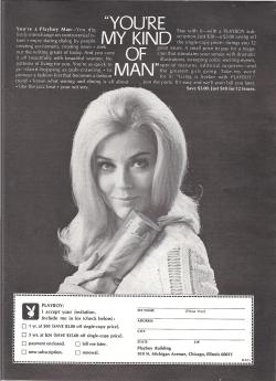 vintagebounty:  Playboy Subscription Order Form 1969 Original