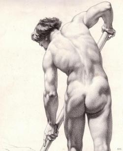 hadrian6:  Detail: Male Nude. Bernard Julien. 1802-1871. French.