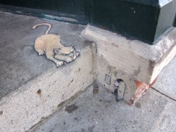 Ambush (chalk street art by David Zinn)