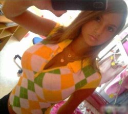 bigtitsintightclothing:  tgfsg-tgfsg:   http://www.tgfsg.com/a-pretty-girl-with-huge-potential/A pretty girl with huge… potential  Preppy bimbo