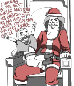 sherbeeee:   Never hire Lin as a mall Santa EVER (instead you