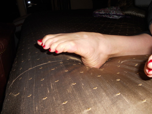 My husband loves this picture.Â  I don’t think it is that great, but he likes when I flex my feet.Â  Then again he is a bit obsessed with them! This is with the new polish.Â 