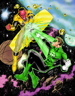super-hero-center:  Green Lantern Space Battle by ~statman71