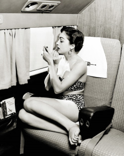  Pin-up model on a Northwestern flight c. 1950’s 