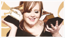 oneandonlydelly:  Adele with her Grammy Awards Adele with her