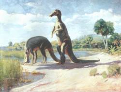 dryptosaurus:  Trachodon by Charles R. Knight 