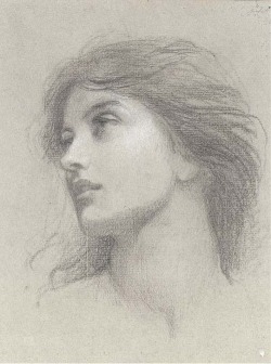 artesens:  Study for the head of the damsel in ‘Chivalry’,