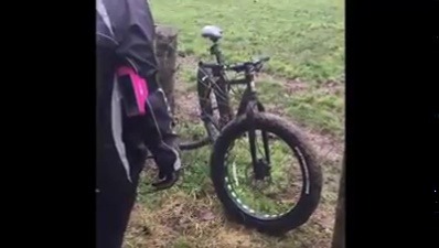 How not to get a bike off an electric fence.