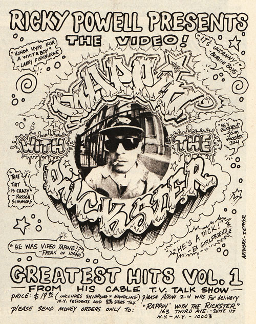 babylonfalling: Ad for Rappin’ With The Rickster tape. Ego Trip Vol. 2 No. 3