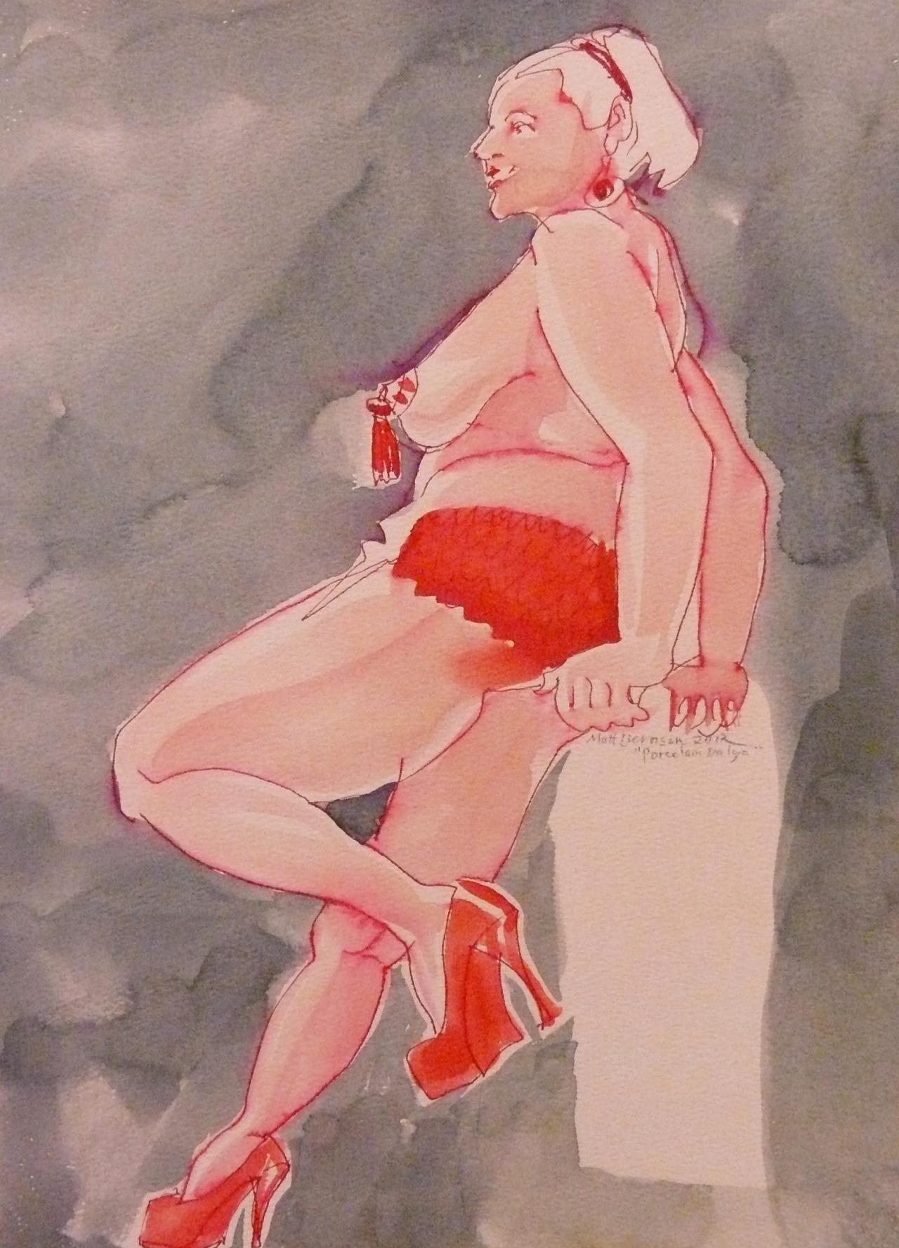 Drawings done at the Boston Dr Sketchy&rsquo;s a while ago.   Model: Porcelain