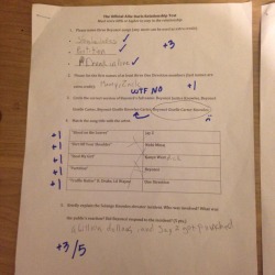 yoncemyname:  A girl gave her boyfriend this test to make sure they can stay together