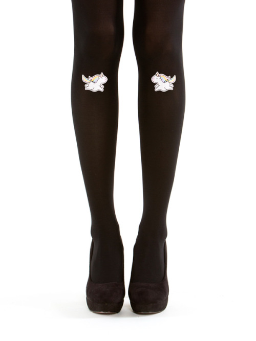 Virivee Patch tights with cute patterns SPACE tights Bunny tights Unicorn tightsSemi-opaque tightsTo