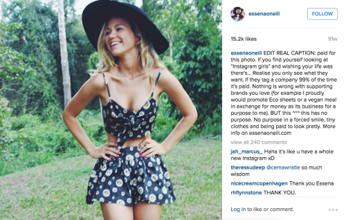 lunarcappy:  sexandtheastrology:  haydenomero:  so i dont know if any of you have heard of essena oneill, but basically she is this 18 year old girl who spend the last year building a ‘career’ in social media and youtube. however, yesterday, she deleted