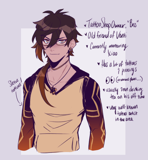 more xiaoven modern au but ft. Zhongli who is tired of Venti coming into his shop just to distract h