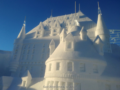 “Chateau Frontenac”snowsculpture, teamwork with Jean-François Gauthier, Julie Doré and Xavier. Québe