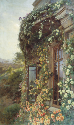 russian-painting:  Iosif Evstafevich Krachkovsky - Spring in Crimea (Rose), 1900.Oil on canvas, 160 x 96 cm. Tyumen Regional Museum of Fine Arts, Russia. 