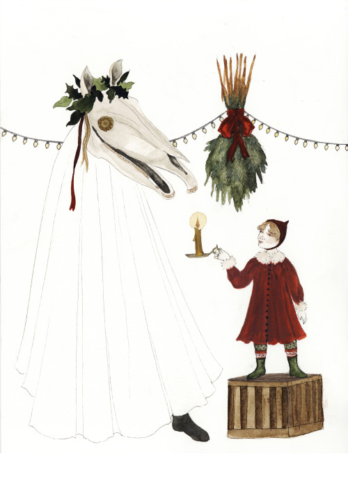 “Mari Lwyd, Horse of Frost, Star-horse, and White Horse of the Sea, is carried to us.The Dead return