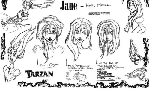 themalteser - Model sheets of Jane from Tarzan.