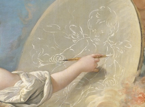 Incidental drawing tuto’ : how to draw an angel by François Boucher’s method. | Detail: 