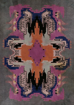 clawmarks:Vloerkleed met een kleurig art déco-patroon binnen een effen grijsgroene rand, Jaap Gidding-  c. 1920 - via Rijksmuseum