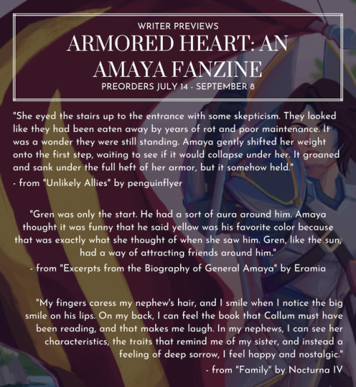 PREORDERS ARE OPEN FOR ARMORED HEART: AN AMAYA FANZINE!Armored Heart: an Amaya Fanzine is a SFW fanz
