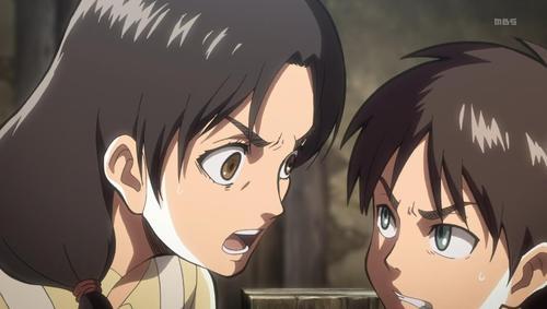 pokemonmasterkimba:  while looking at this gif set I realized  Eren looks  just like his mom  even has the same rage face. 