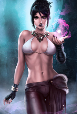 dandon-fuga: Morrigan from Dragon Age NSFW