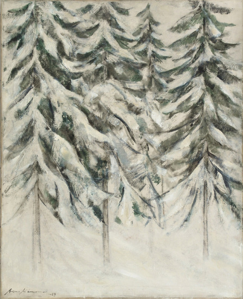 Winter Spruce   -   Aimo Kanerva , 1969.Finnish, 1909-1991Watercolour 