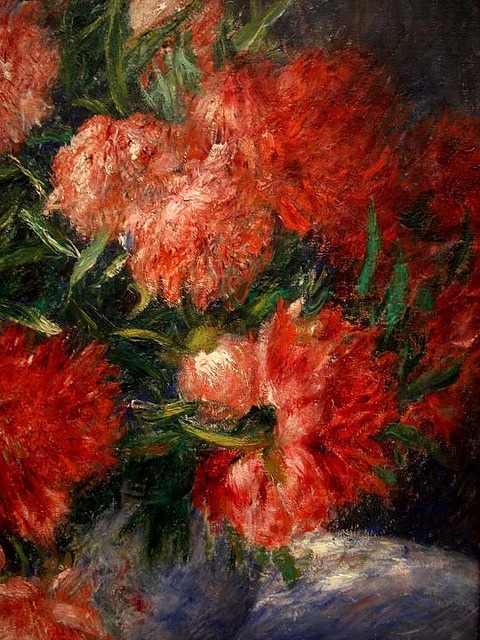 Peonies (Detail)  -   Pierre-Auguste Renoir  c. 1880ImpressionismSource: robinlucile.blogspot.com