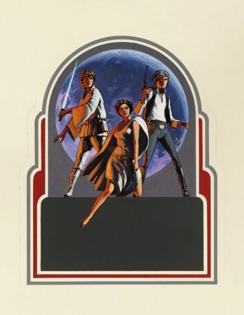 Logo and poster designs for Star Wars (1977). By Ralph McQuarrie.