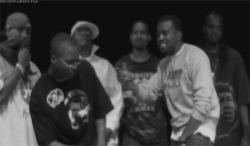 hip-hop-lifestyle:  Rare gif of Kanye West introducing a “new” rapper by the name of Lupe Fiasco followed up with a small Touch the Sky performance in 2005. 