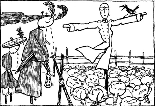 danskjavlarna: Here’s a rare depiction of mourning scarecrows.  From Satirikon, 1908. Here’s my coll