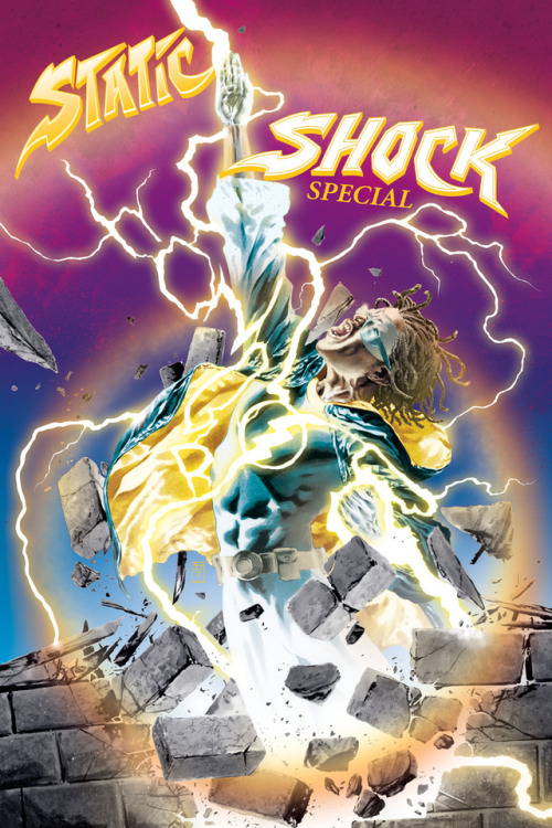 Fight the criminals, chase the bad guys! We’re electrified by the Static Shock Special back is